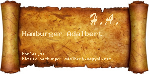 Hamburger Adalbert névjegykártya